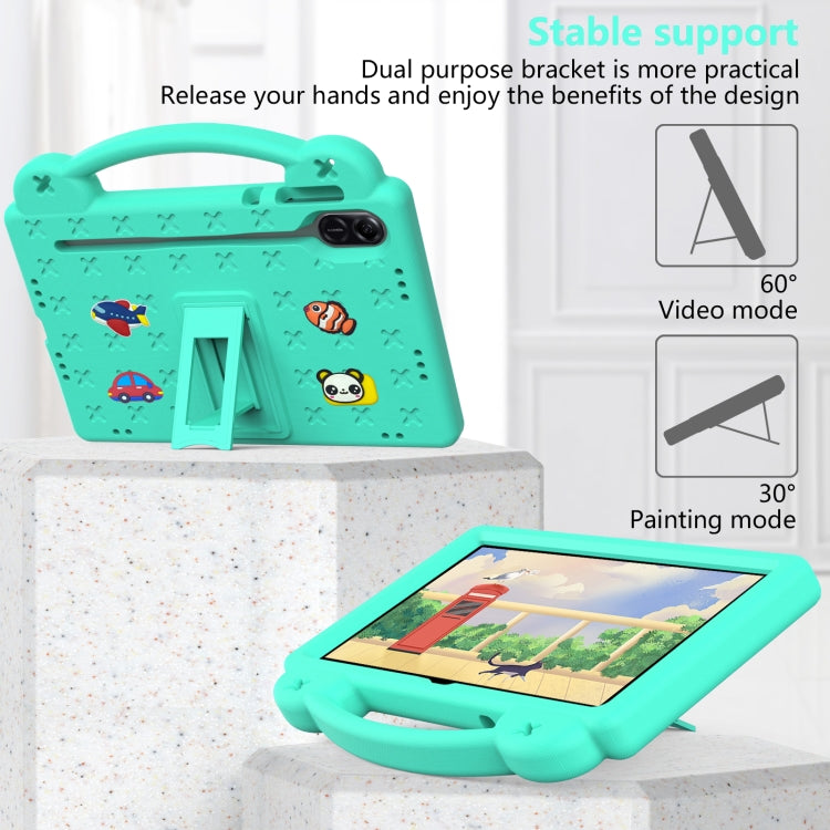For Honor X8 Pro 11.5 Handle Kickstand Children EVA Shockproof Tablet Case(Mint Green)