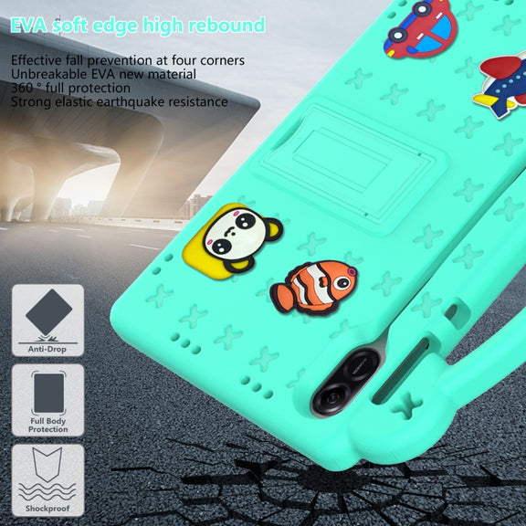 For Honor X8 Pro 11.5 Handle Kickstand Children EVA Shockproof Tablet Case(Mint Green)