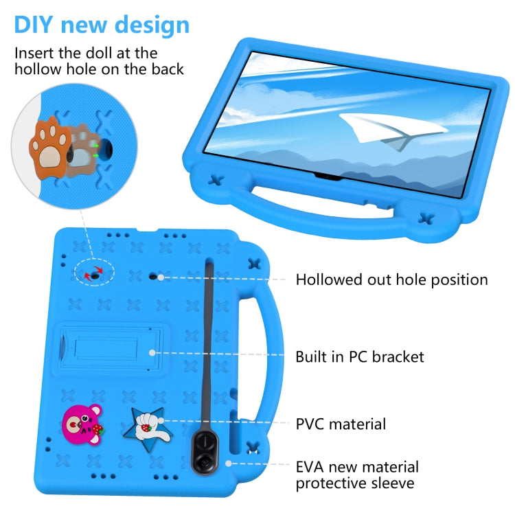 For Honor X8 Pro 11.5 Handle Kickstand Children EVA Shockproof Tablet Case(Sky Blue)