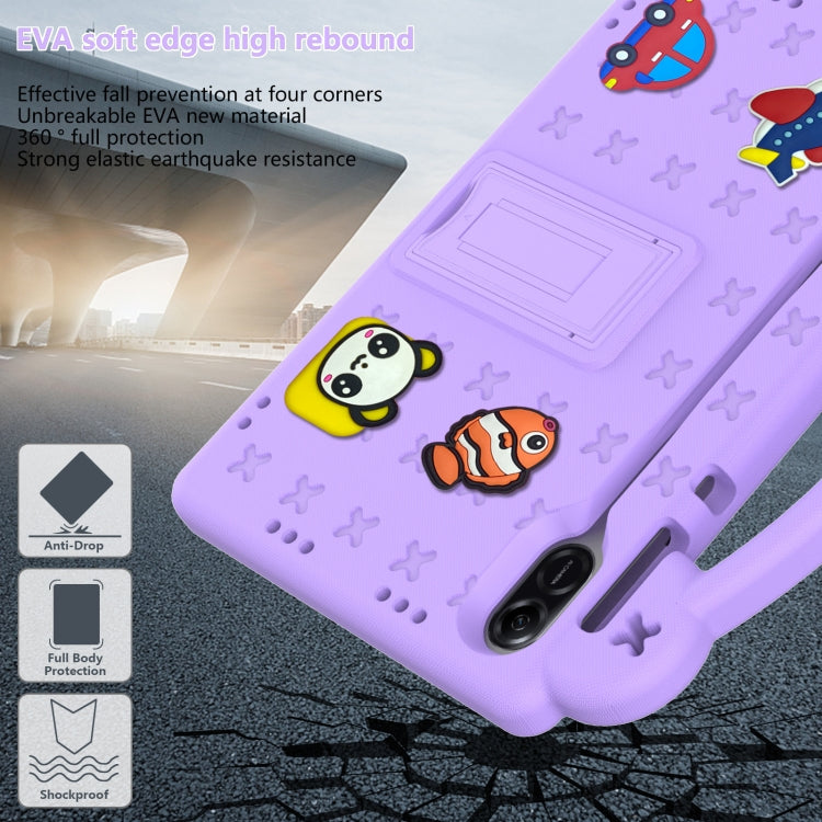 For Honor X8 Pro 11.5 Handle Kickstand Children EVA Shockproof Tablet Case(Light Purple)