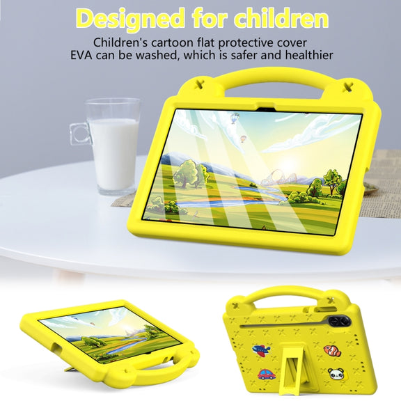 For Honor X8 Pro 11.5 Handle Kickstand Children EVA Shockproof Tablet Case(Yellow)