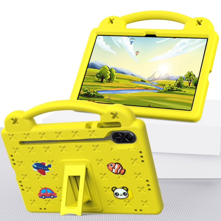 For Honor X8 Pro 11.5 Handle Kickstand Children EVA Shockproof Tablet Case(Yellow)