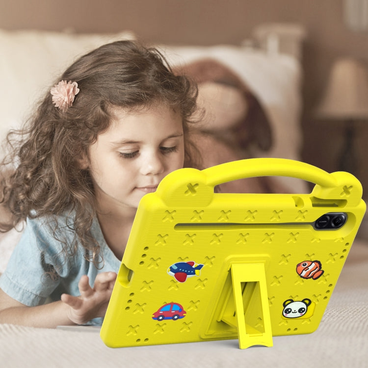 For Honor X8 Pro 11.5 Handle Kickstand Children EVA Shockproof Tablet Case(Yellow)