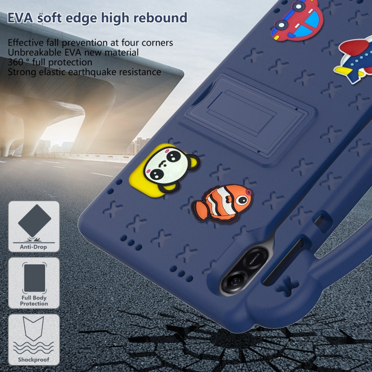 For Honor X8 Pro 11.5 Handle Kickstand Children EVA Shockproof Tablet Case(Navy Blue)