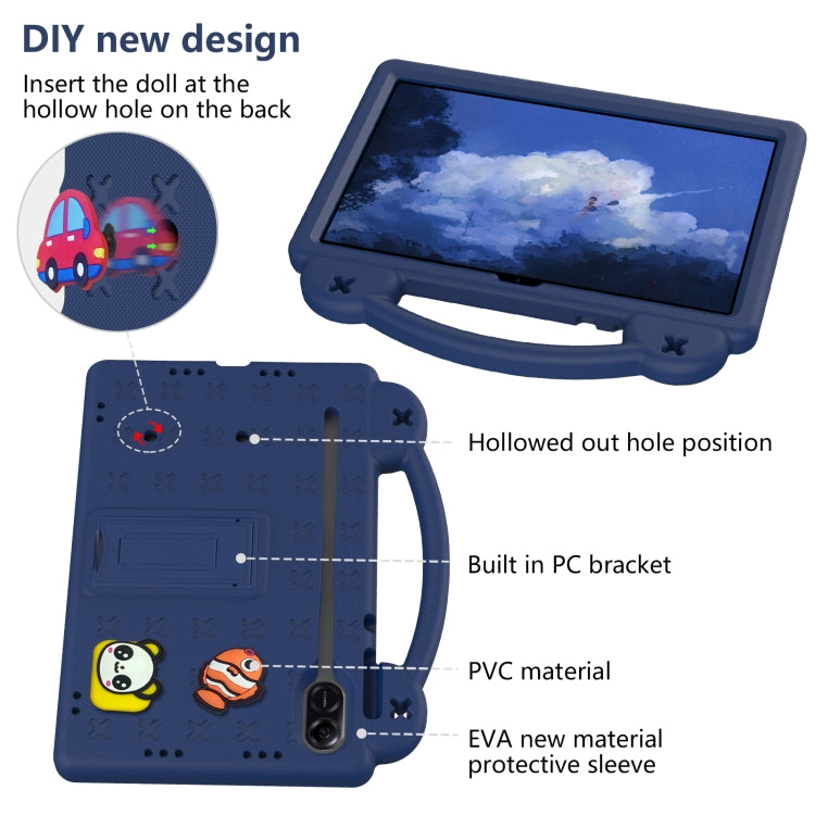 For Honor X8 Pro 11.5 Handle Kickstand Children EVA Shockproof Tablet Case(Navy Blue)