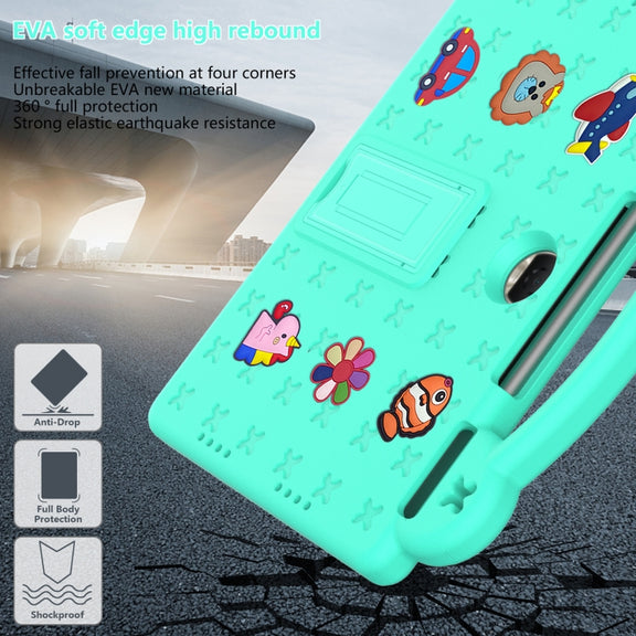 For Honor Pad 9 2023 12.1 Handle Kickstand Children EVA Shockproof Tablet Case(Mint Green)
