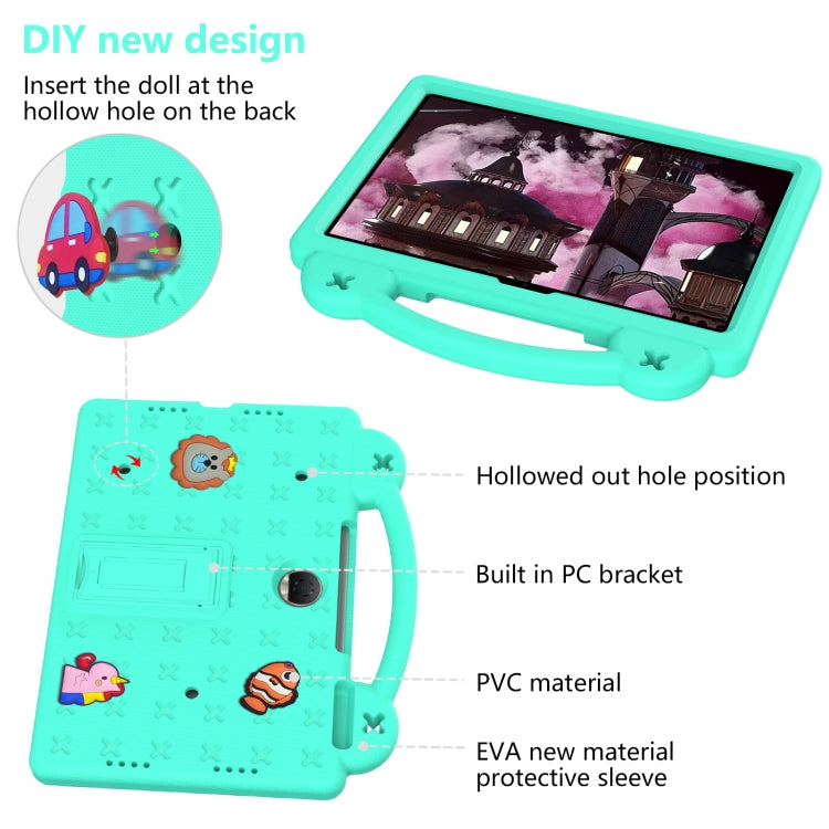 For Honor Pad 9 2023 12.1 Handle Kickstand Children EVA Shockproof Tablet Case(Mint Green)