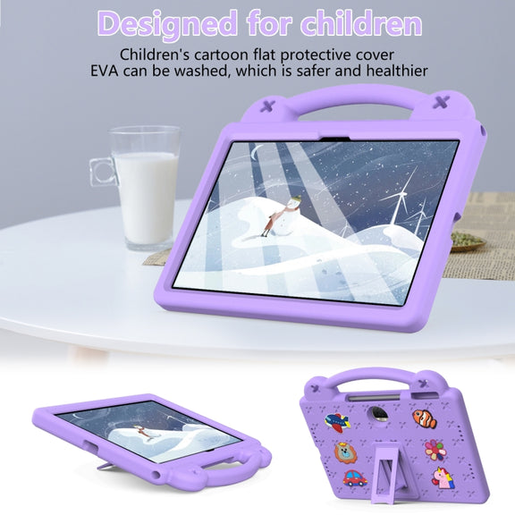 For Honor Pad 9 2023 12.1 Handle Kickstand Children EVA Shockproof Tablet Case(Light Purple)