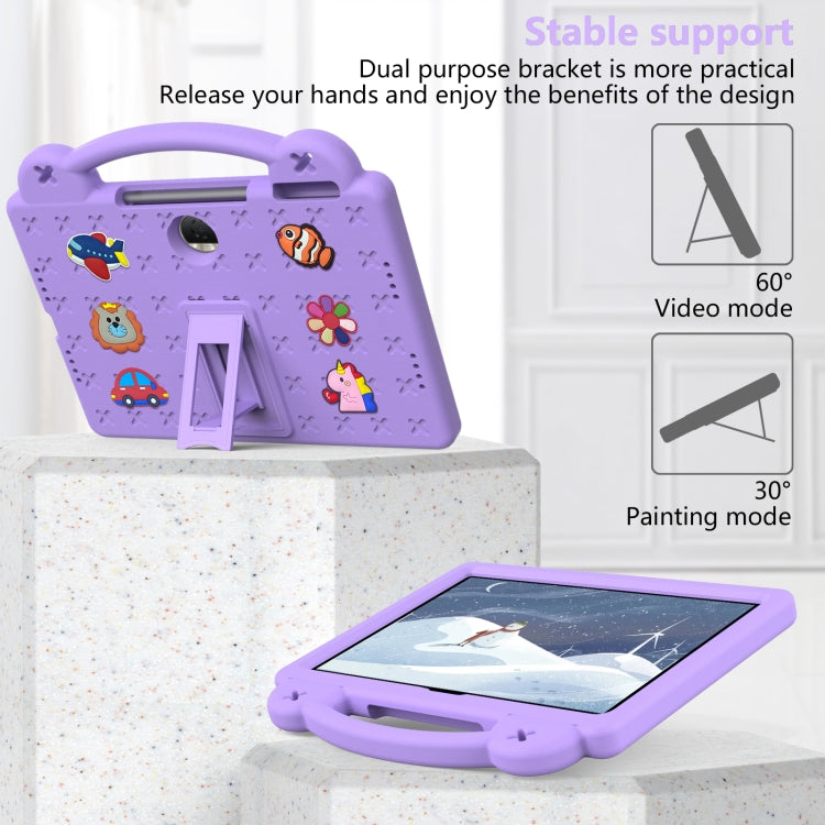 For Honor Pad 9 2023 12.1 Handle Kickstand Children EVA Shockproof Tablet Case(Light Purple)