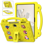 For Honor Pad 9 2023 12.1 Handle Kickstand Children EVA Shockproof Tablet Case(Yellow)