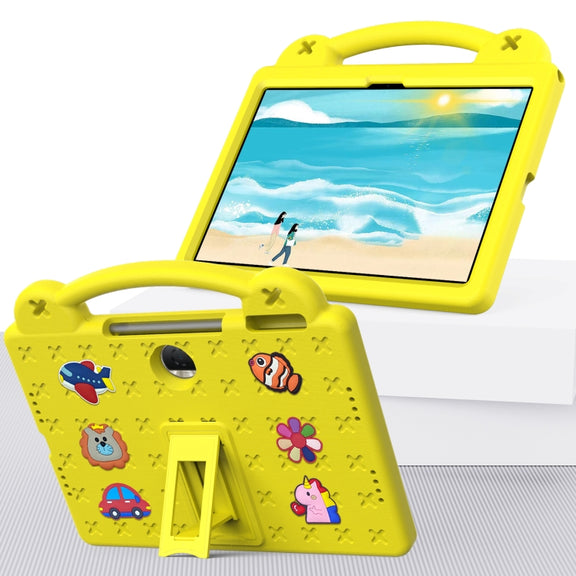 For Honor Pad 9 2023 12.1 Handle Kickstand Children EVA Shockproof Tablet Case(Yellow)