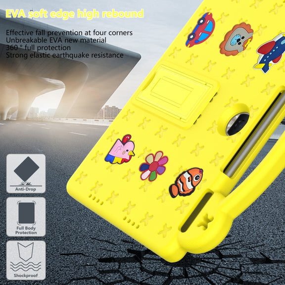 For Honor Pad 9 2023 12.1 Handle Kickstand Children EVA Shockproof Tablet Case(Yellow)
