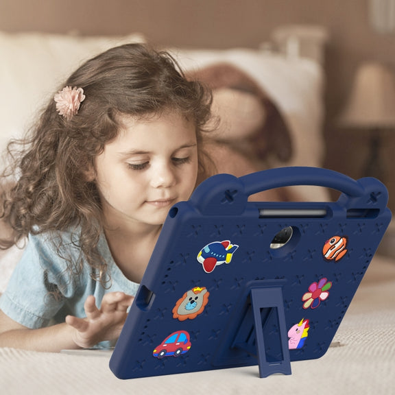 For Honor Pad 9 2023 12.1 Handle Kickstand Children EVA Shockproof Tablet Case(Navy Blue)