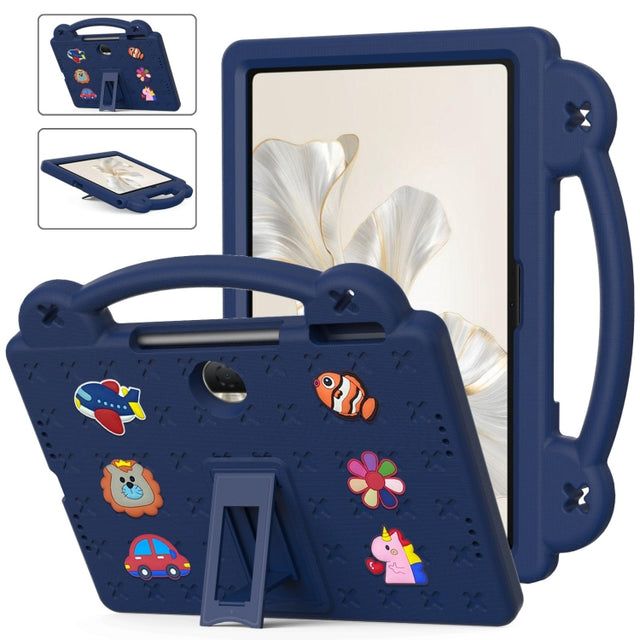 For Honor Pad 9 2023 12.1 Handle Kickstand Children EVA Shockproof Tablet Case(Navy Blue)