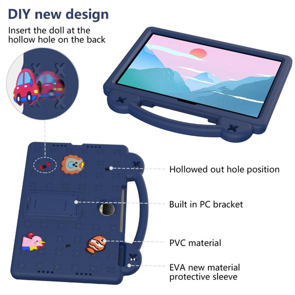 For Honor Pad 9 2023 12.1 Handle Kickstand Children EVA Shockproof Tablet Case(Navy Blue)