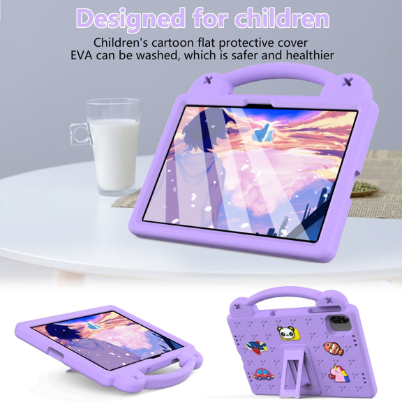 For Honor Pad X8a Handle Kickstand Children EVA Shockproof Tablet Case(Light Purple)