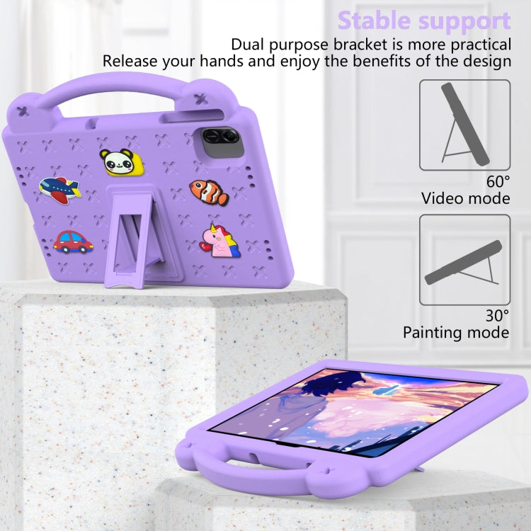 For Honor Pad X8a Handle Kickstand Children EVA Shockproof Tablet Case(Light Purple)