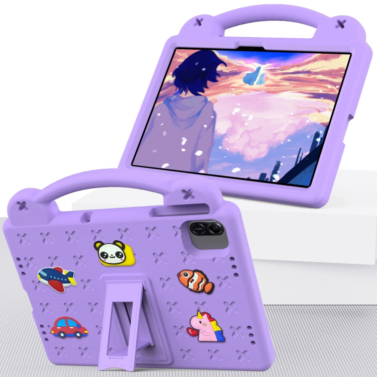 For Honor Pad X8a Handle Kickstand Children EVA Shockproof Tablet Case(Light Purple)