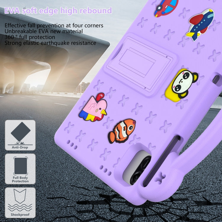 For Honor Pad X8a Handle Kickstand Children EVA Shockproof Tablet Case(Light Purple)