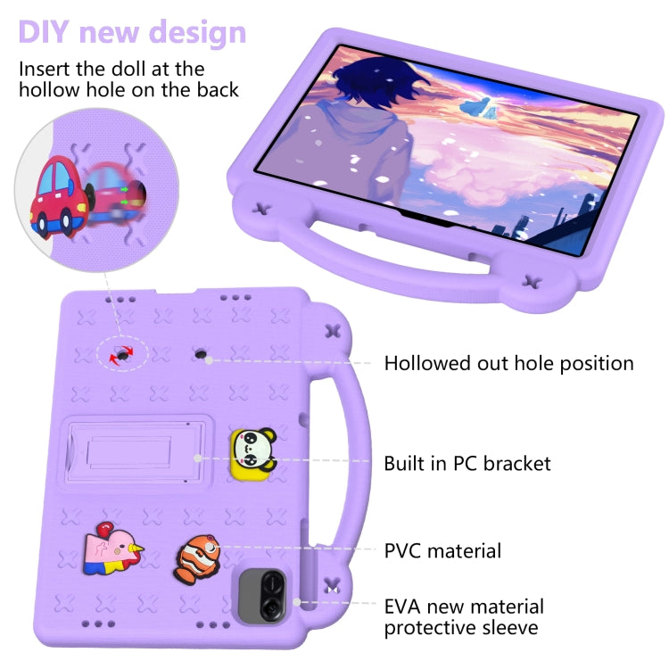For Honor Pad X8a Handle Kickstand Children EVA Shockproof Tablet Case(Light Purple)