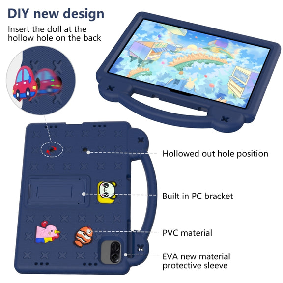For Honor Pad X8a Handle Kickstand Children EVA Shockproof Tablet Case(Navy Blue)