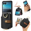 For Motorola Razr 40 Ultra Retro Skin-feel Ring Multi-card Wallet Phone Case(Black) - Motorola Cases by PMC TechLife | Online Shopping South Africa | PMC TechLife | Buy Now Pay Later Mobicred