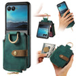 For Motorola Razr 40 Ultra Retro Skin-feel Ring Multi-card Wallet Phone Case(Green) - Motorola Cases by PMC TechLife | Online Shopping South Africa | PMC TechLife | Buy Now Pay Later Mobicred