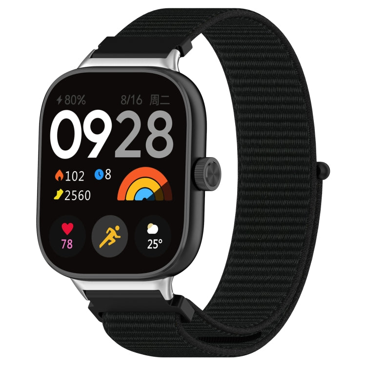 For Redmi Watch 4 / Watch 5 Nylon Loop Metal Connector Watch Band(Black)