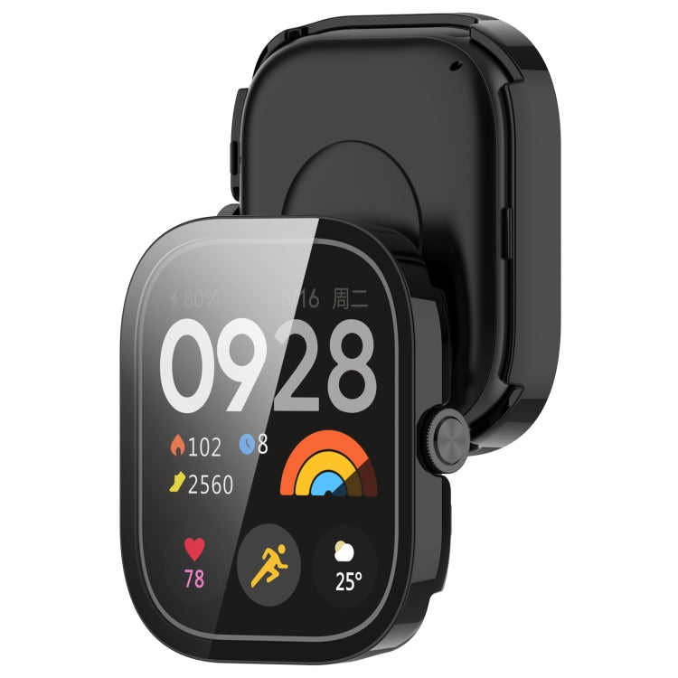 For Redmi Watch 4 Tempered Film Integrated PC Watch Protective Case(Black)