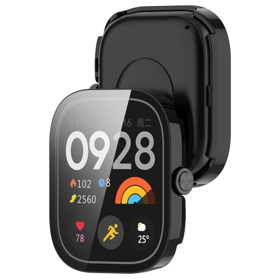 For Redmi Watch 4 Tempered Film Integrated PC Watch Protective Case(Black)