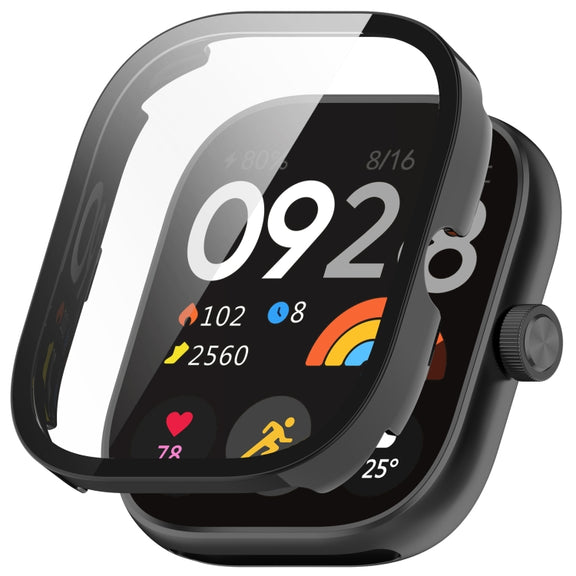 For Redmi Watch 4 Tempered Film Integrated PC Watch Protective Case(Black)