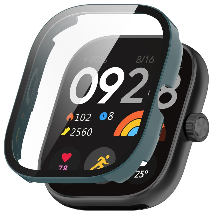 For Redmi Watch 4 Tempered Film Integrated PC Watch Protective Case(Pine Green)