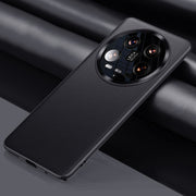 For Xiaomi 14 Ultra Plain-leather All-inclusive Shockproof Phone Case(Black)
