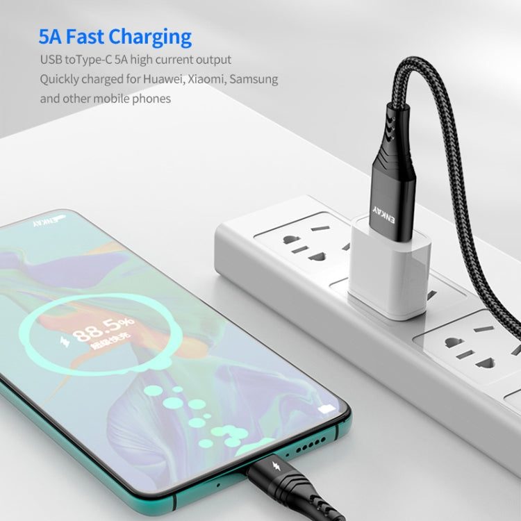 ENKAY 6-in-1 5A USB / Type-C to Type-C / 8 Pin / Micro USB Multifunction Fast Charging Cable, Cable Length:2m(Grey)