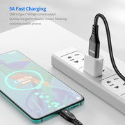 ENKAY 6-in-1 5A USB / Type-C to Type-C / 8 Pin / Micro USB Multifunction Fast Charging Cable, Cable Length:2m(Black)