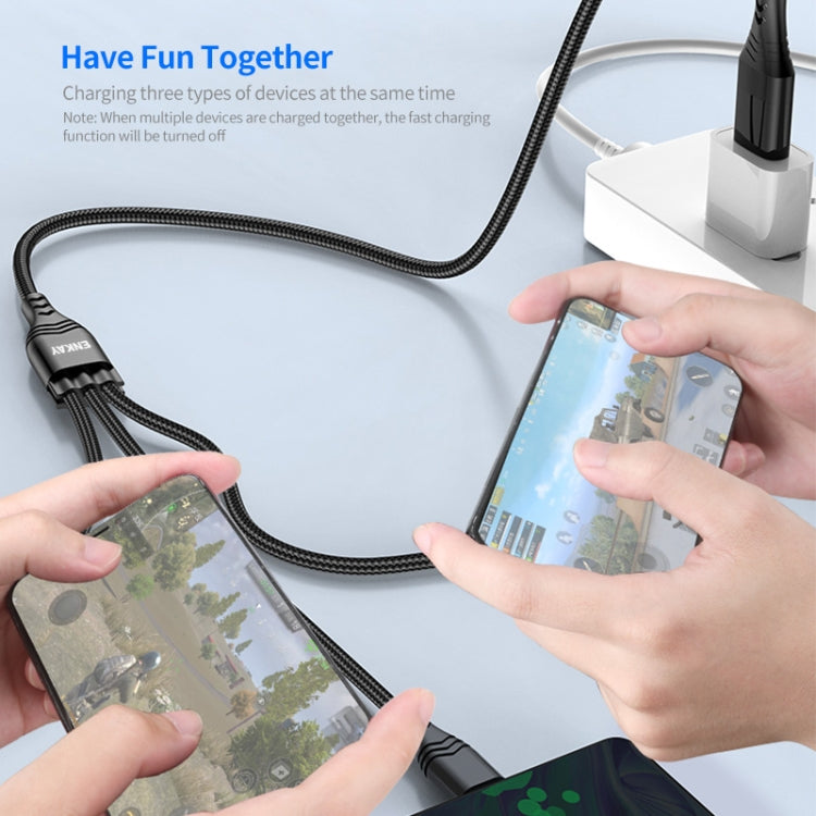 ENKAY 6-in-1 5A USB / Type-C to Type-C / 8 Pin / Micro USB Multifunction Fast Charging Cable, Cable Length:2m(Grey)