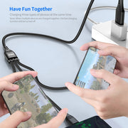 ENKAY 6-in-1 5A USB / Type-C to Type-C / 8 Pin / Micro USB Multifunction Fast Charging Cable, Cable Length:2m(Grey)