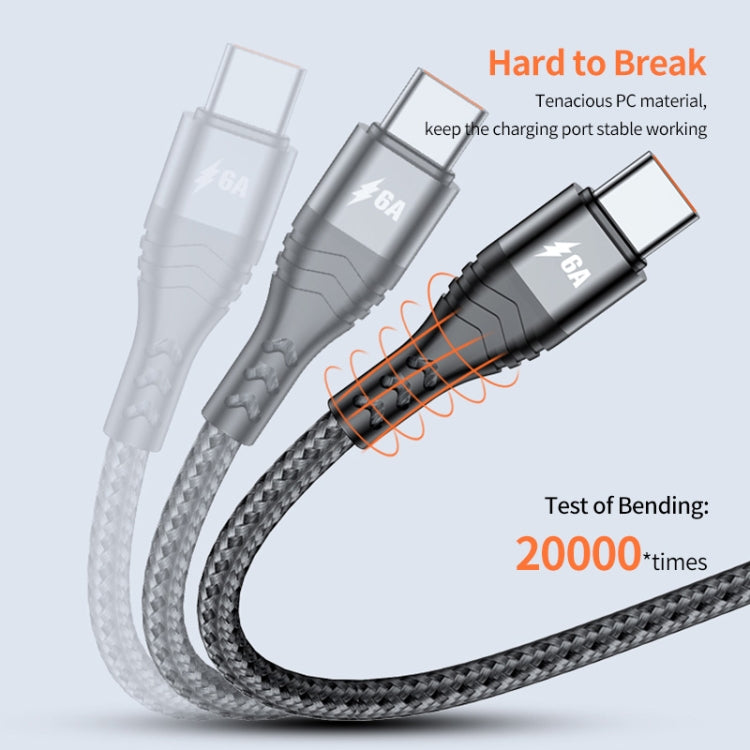 ENKAY 3-in-1 6A USB to Type-C / 8 Pin / Micro USB Multifunction Fast Charging Cable, Cable Length:2m(Black)