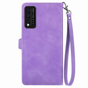 For T-Mobile REVVL V+ 5G Embossed Flower Zipper Leather Phone Case(Purple)