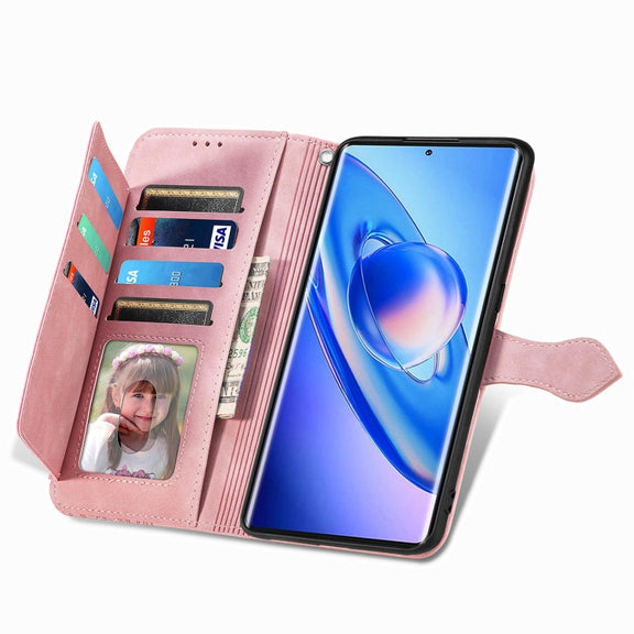 For Blackview A200 Pro Embossed Flower Zipper Leather Phone Case(Pink)