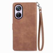 For Blackview A200 Pro Embossed Flower Zipper Leather Phone Case(Brown)
