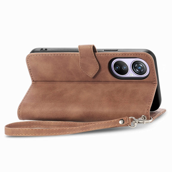 For Blackview A200 Pro Embossed Flower Zipper Leather Phone Case(Brown)