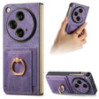 For OPPO Find N3 Retro Skin-feel Ring Multi-card Wallet Phone Case(Purple) - Find N3 Cases by PMC TechLife | Online Shopping South Africa | PMC TechLife