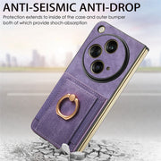 For OPPO Find N3 Retro Skin-feel Ring Multi-card Wallet Phone Case(Purple)