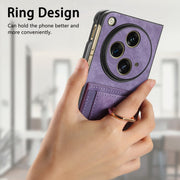 For OPPO Find N3 Retro Skin-feel Ring Multi-card Wallet Phone Case(Purple)