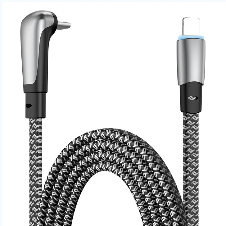 ENKAY PD30W Elbow Type-C to 8 Pin Fast Charging Data Braid Cable with Indicator Light, Length:0.5m