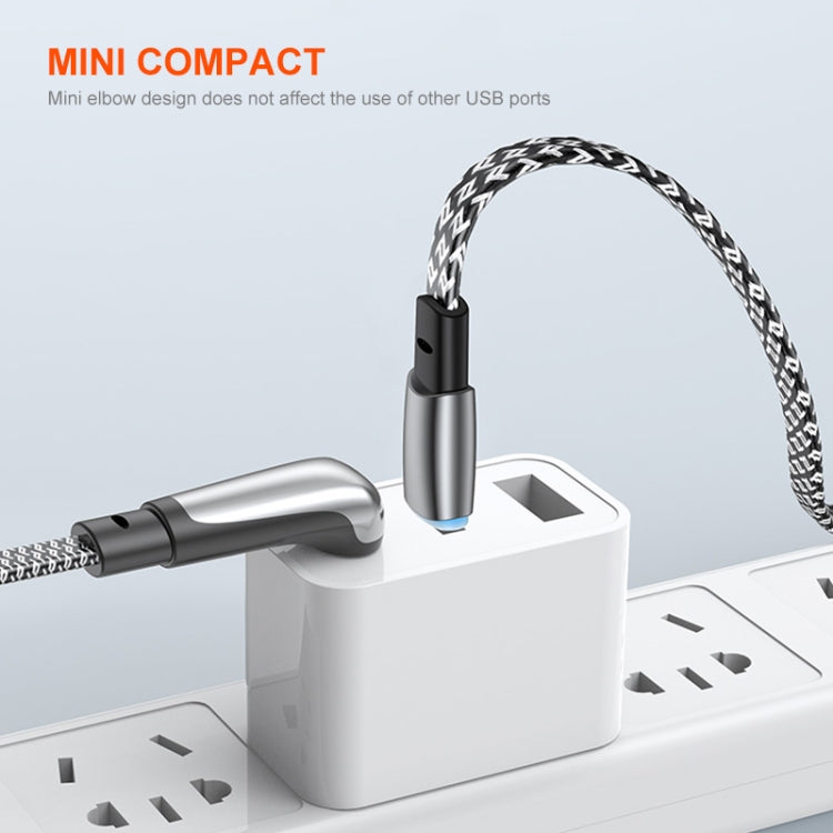 ENKAY PD30W Elbow Type-C to 8 Pin Fast Charging Data Braid Cable with Indicator Light, Length:0.5m