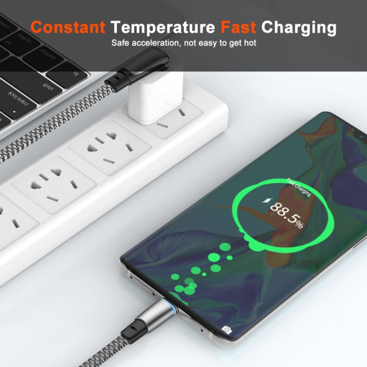 ENKAY PD30W Elbow Type-C to 8 Pin Fast Charging Data Braid Cable with Indicator Light, Length:0.5m