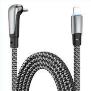 ENKAY PD30W Elbow Type-C to 8 Pin Fast Charging Data Braid Cable with Indicator Light, Length:1.2m