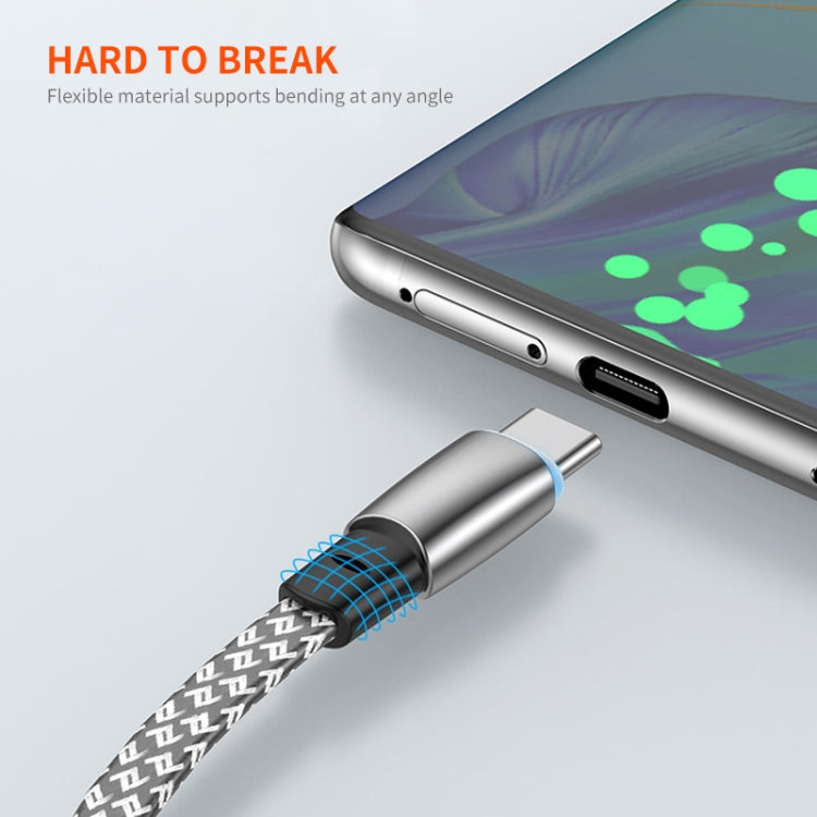 ENKAY PD65W Elbow Type-C to Type-C Fast Charging Data Braid Cable with Indicator Light, Length:2m